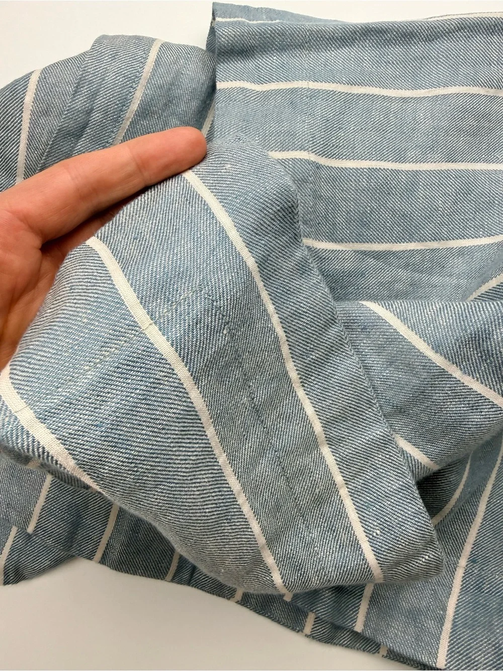 Pottery Barn Belgian Flax Linen Striped King Sham